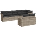 Set de sofás de jardín 8 pzas y cojines ratán sintético gris