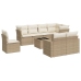 Set de sofás de jardín 9 pzas con cojines ratán sintético beige