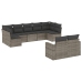 Set de muebles de jardín 9 pzas y cojines ratán sintético gris