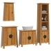 Conjunto de muebles de baño 4 piezas madera maciza de pino