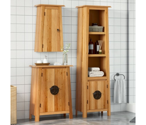 Conjunto de muebles de baño 3 piezas madera maciza de pino