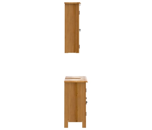 Conjunto de muebles de baño 2 piezas madera maciza de pino