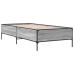 Estructura cama madera ingeniería metal gris Sonoma 100x200 cm