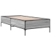 Estructura cama madera ingeniería metal gris Sonoma 100x200 cm