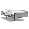 Estructura cama madera ingeniería metal gris Sonoma 100x200 cm