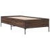 Estructura cama madera ingeniería metal marrón roble 100x200 cm