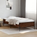 Estructura cama madera ingeniería metal marrón roble 100x200 cm