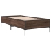 Estructura cama madera ingeniería metal marrón roble 100x200 cm