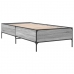 Estructura cama madera ingeniería metal gris Sonoma 90x200 cm