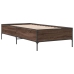 Estructura cama madera ingeniería metal marrón roble 90x190 cm