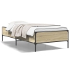 Estructura cama madera ingeniería metal roble Sonoma 75x190 cm