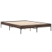 Estructura cama madera ingeniería metal marrón roble 160x200 cm