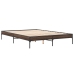 Estructura cama madera ingeniería metal marrón roble 160x200 cm