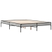 Estructura cama madera ingeniería metal gris Sonoma 120x200 cm