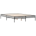 Estructura cama madera ingeniería metal gris Sonoma 120x200 cm
