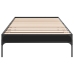 Estructura de cama madera de ingeniería y metal negro 90x200 cm