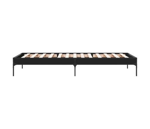 Estructura de cama madera de ingeniería y metal negro 90x200 cm