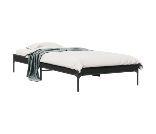 Estructura de cama madera de ingeniería y metal negro 90x200 cm