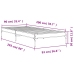 Estructura cama madera ingeniería metal roble Sonoma 90x200 cm