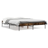 Estructura cama madera ingeniería metal roble ahumado 140x190cm