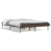 Estructura cama madera ingeniería metal marrón roble 140x190 cm