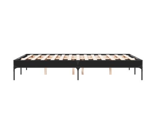 Estructura de cama madera de ingeniería y metal negro 135x190cm