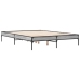 Estructura cama madera ingeniería metal gris Sonoma 135x190 cm
