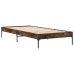 vidaXL Estructura cama madera ingeniería metal roble ahumado 90x190 cm