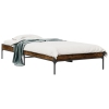 vidaXL Estructura cama madera ingeniería metal roble ahumado 90x190 cm