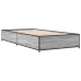 Estructura cama madera ingeniería metal gris Sonoma 100x200 cm