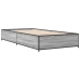 Estructura cama madera ingeniería metal gris Sonoma 100x200 cm