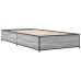 Estructura cama madera ingeniería metal gris Sonoma 90x200 cm