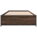 Estructura cama madera ingeniería metal roble marrón 90x200 cm