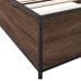 Estructura cama madera ingeniería metal roble marrón 90x200 cm