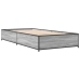 Estructura cama madera ingeniería metal gris Sonoma 90x190 cm