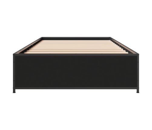 Estructura de cama madera de ingeniería y metal negra 75x190 cm