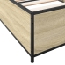 Estructura cama madera ingeniería metal roble Sonoma 75x190 cm