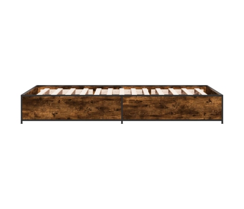 Estructura cama madera ingeniería metal roble humo 75x190 cm