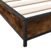 vidaXL Estructura cama madera ingeniería metal roble ahumado 200x200cm