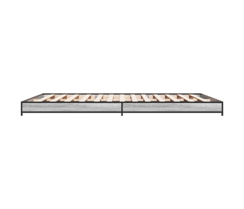 Estructura cama madera ingeniería metal gris Sonoma 120x200 cm