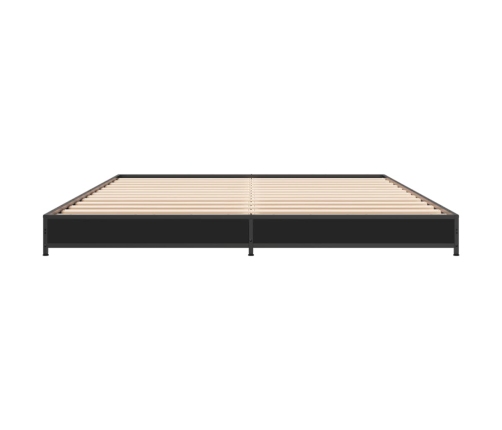 vidaXL Estructura de cama madera de ingeniería y metal negro 135x190cm