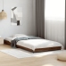 Estructura cama madera ingeniería metal marrón roble 100x200 cm