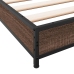 Estructura cama madera ingeniería metal marrón roble 100x200 cm