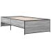 Estructura cama madera ingeniería metal gris Sonoma 100x200 cm