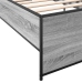 Estructura cama madera ingeniería metal gris Sonoma 100x200 cm