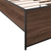 Estructura cama madera ingeniería metal marrón roble 90x190 cm