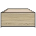 Estructura cama madera ingeniería metal roble Sonoma 75x190 cm