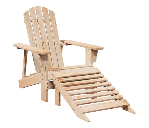 Silla Adirondack con otomana madera maciza de abeto