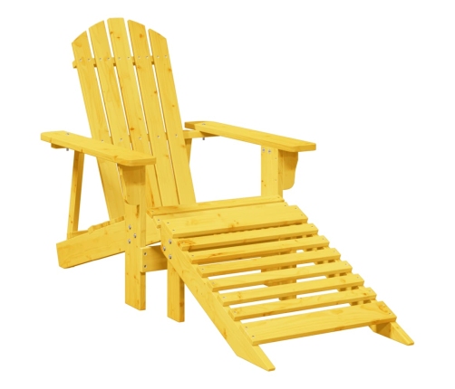 Silla Adirondack con otomana madera maciza de abeto amarillo