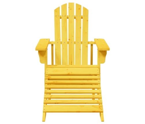 Silla Adirondack con otomana madera maciza de abeto amarillo